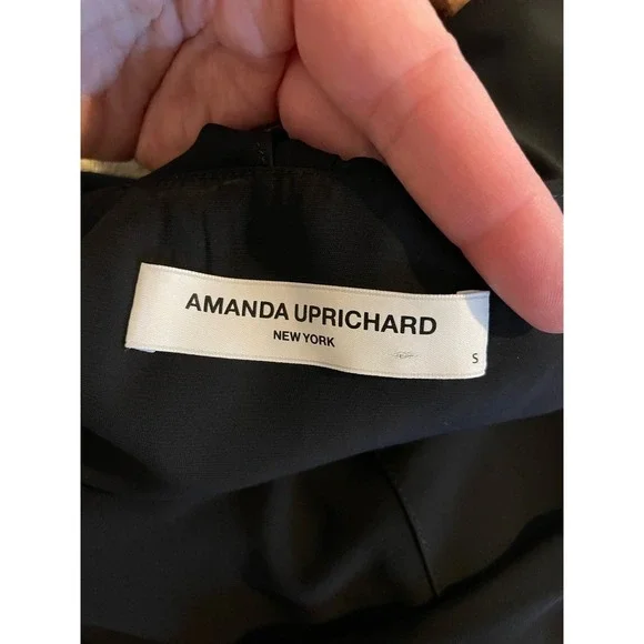 Amanda Uprichard Sleeveless Keyhole Flutter Collar Black Mini Dress - Picture 5 of 5